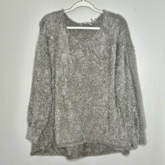 Soft Surroundings XL Subtle Shimmer Pullover Eyelash Fuzzy Soft Cozy Sweater - Picture 2 of 15